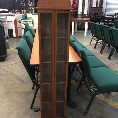 Wood and glass display cabinet