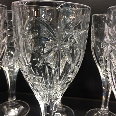 Palm design crystal water and tea glasses