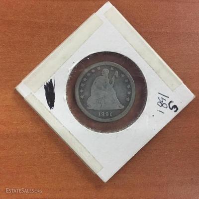 1891 Seated Liberty Quarter