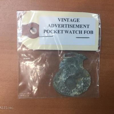 Vintage advertisement pocket watch fob