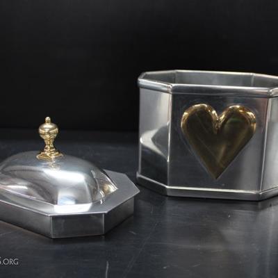 Kirk Steiff pewter heart box