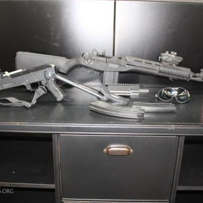 Hunting bag filled with airsoft supplies