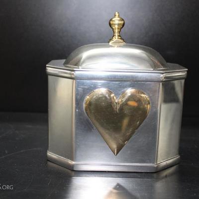 Kirk Steiff pewter heart box