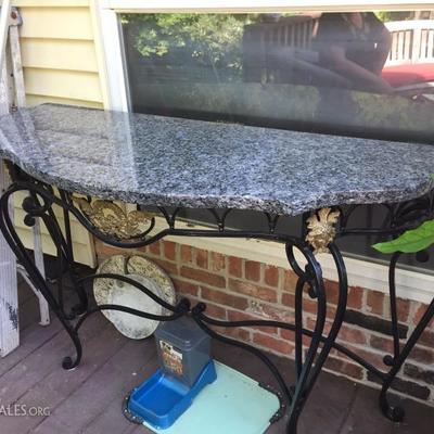 Marble patio table.