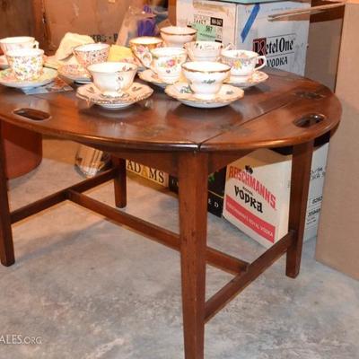 Butler's table and teacups
