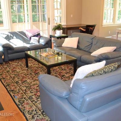 Roche Bobois leather living room furniture