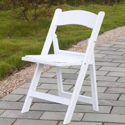 12 Brand New White Folding Garden/Wedding Chairs