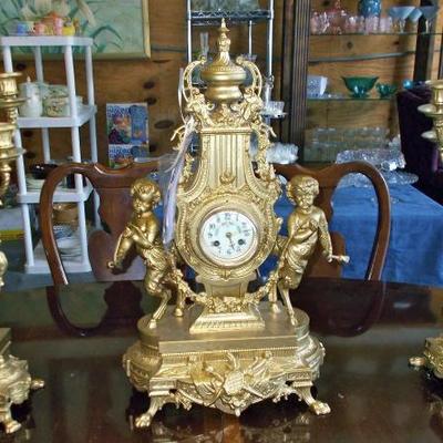 19th Century French Garniture Set  $800
The clock is by Japy Freres in 1878