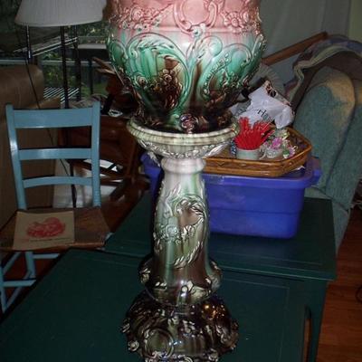 Weller Pottery Co. Jardiniere and pedestal