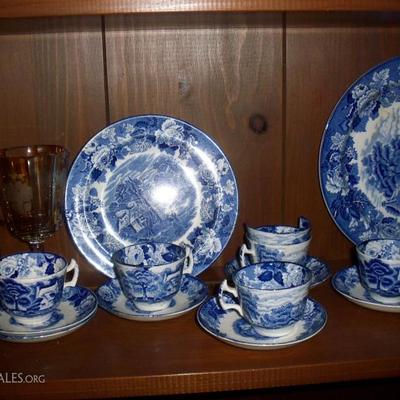 Blue and White cups and saucers