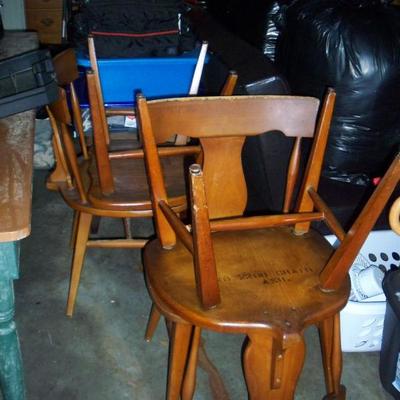 Set of 4 Wood chairs