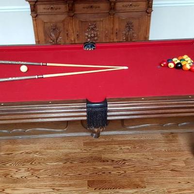 slate pool table carved legs