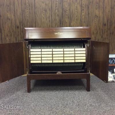 Vintage record storage cabinet