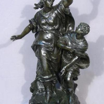 #107 – Auguste Moreau (1834-1917) French – Original Bronze Sculpture “Goddess of the Sea”, Signed, 30” h., 15 ½” w.