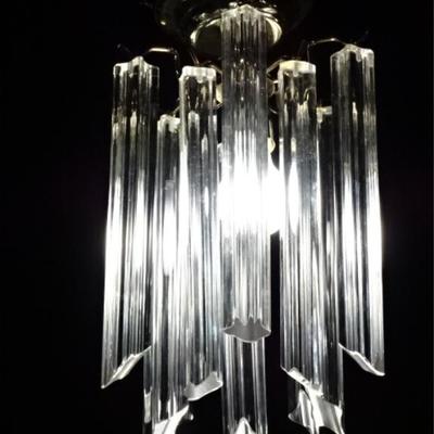VINTAGE LUCITE CHANDELIER WITH SINGLE LIGHT