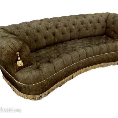 2 BLACK CHESTERFIELD SOFAS FROM THE YACHT GOLDEN TOUCH, SOLD SEPARATELY
