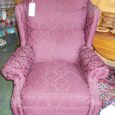 Wing back chair $99
4 available; 2 red & 2 white