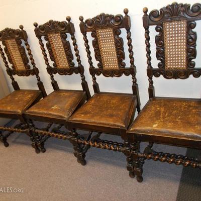 19th century chairs with original leather seats. $99 each
