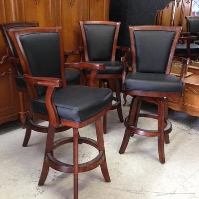 Mahogany Swivel Bar Arm Chairs