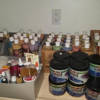 Tons of paint for crafting - they made wind chimes for events 