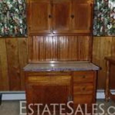 Description: Beautiful Oak Wood "Hoosier" Cabinet. "The kitchen cabinet that saves miles of steps". The Hoosier...
