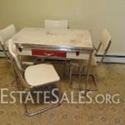Circa 1950's Chrome Table and Chairs