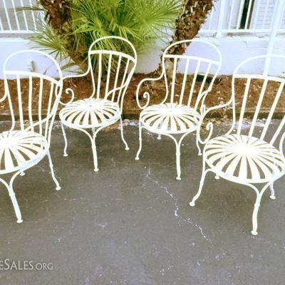 4 VINTAGE FRANCOIS CARRE ARMCHAIRS