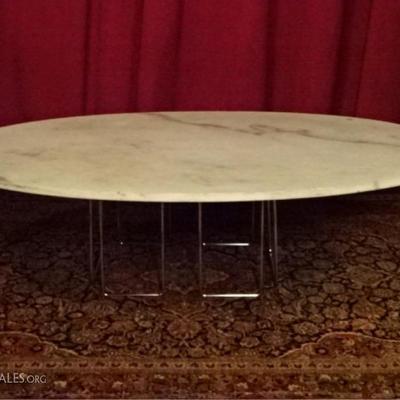 ITALIAN MARBLE OVAL COFFEE TABLE