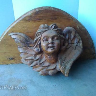 Carved Wood Angel Decor