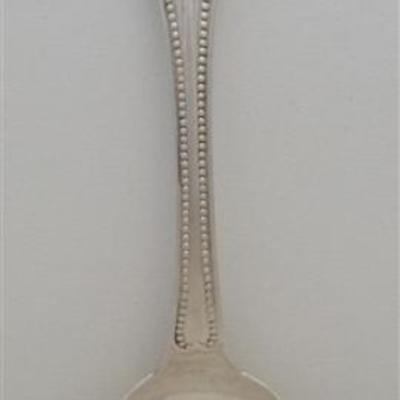 Antique William Gale & Son Sterling Silver Serving Spoon c. 1863. Tipped, with beaded edge, monogrammed. Measures 8 1.2