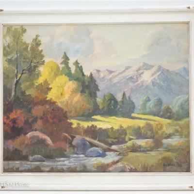 Constance Warner Ralston (1896 - 1983) California Plein Air Oil on Board. Signed by the artist and dated 1942 lower right. In Frame...