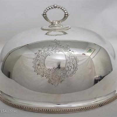 Good Quality Antique English Sheffield Plate Meat / Turkey Dome. Made by Padley & Son (1875-1911). 