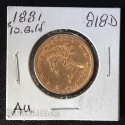 1881 $10 Gold Eagle