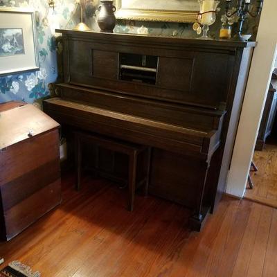 large secretary desk, plenty of storage and condition is excellent, great for office or business decorations