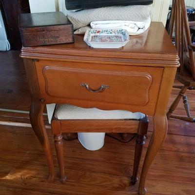 Maple sewing machine cabinet (sewing with bench 