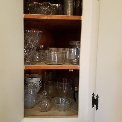 crystal glasses and bowls all over the home in most rooms 