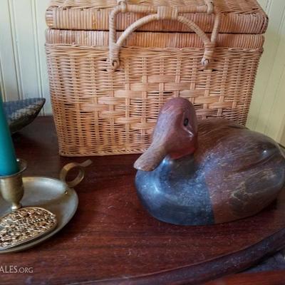 sewing basket with yet another decor of mallard