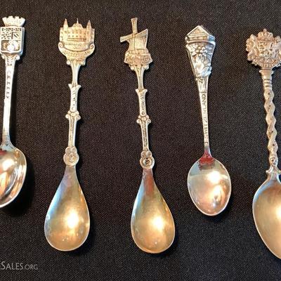Souvenir sterling spoons