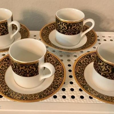 Delicate 4-piece set of cups with saucers.
Original Bohemia. Made in Czech Republic. 
