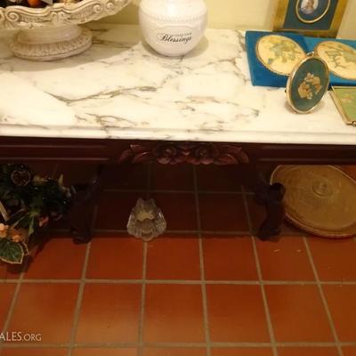 table with marble top