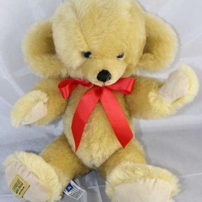 Cheeky-194. Merrythought England in golden blond  Mohair. 13" H in excellent condition.  Large ears.
