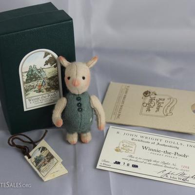RJW Dolls Pocket (Pig) Piglet-277.  The Pocket  Series is based on the original illustrations in  the A.A. Milne books.  Ltd. #1265 of...
