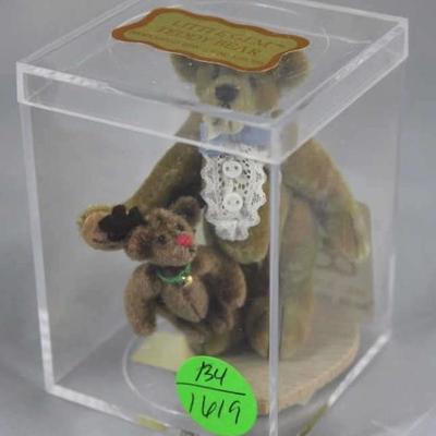 Little Gem Teddy Bear - Hansel & Rudi (Xmas)  Mini-522 In the box, velvet plush-H/gold/R/brown.  1995  Christmas (pairs with Gretel)...