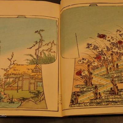 [DESIGN] Mori YÃ›ZAN. SHIKI NO YOSOOI. 2 vols., Kyoto: UnsÃ´dÃ´, Meiji 29 [1896]. 23.7 x 16.3 cm., string-bound, fukuro-toji. Printed...