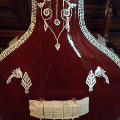 BUY IT NOW--beautiful inlaid tanpura, sitar, Indian guitar with case--$450--sophia.dubrul@gmail.com