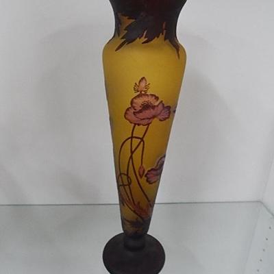 Cameo Style Glass Vase
