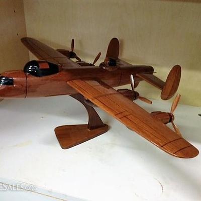 Mahogany Twin Tailed Plane Model