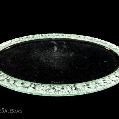 RENE LALIQUE OVAL CRYSTAL TRAY PAQUERETTES