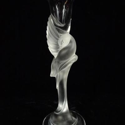 IGOR CARL FABERGE CRYSTAL SNOW DOVE CANDLE HOLDER