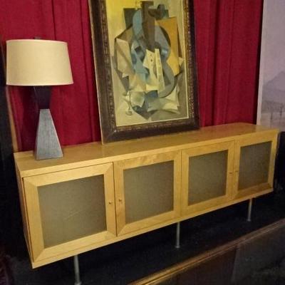 LIGHT WOOD CONSOLE CABINET